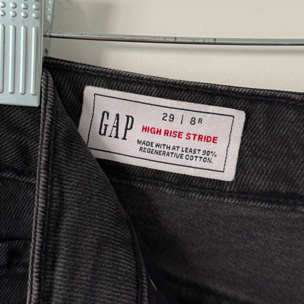 GAP Women’s Curvy High Rise Stride Wide Leg Jeans in Black, Size 29 Regular - Picture 4 of 7